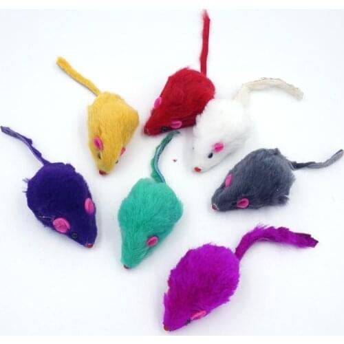 ANGRLY 5pcs Creative False Mouse Pet Cat Toys Cheap Mini Funny Playing Toys For Cats Kitten Multi color random Size 5*2Cm