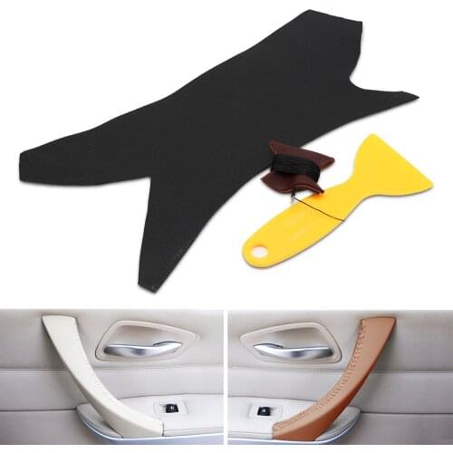 Car Interior Door Handle Cover Hand Sewing Micro Leather Door Panel Handle Pull Trim Cover For BMW 3 Series E90 E91 325 330 318