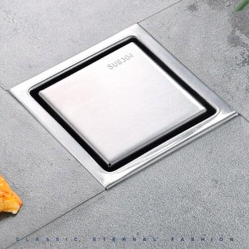 AZOS SUS304 stainless steel Deep water sealing floor drain balcony shower room Deodorant/Fast drainage 110*110mm Rectangular