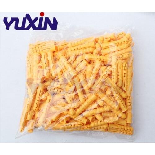 FreeShipping Plastic Expansion Pipe M6*30mm M8*40mm Rubber Plug Plastic Pipe Nylon Column Expansion Screw Anchor Plug Wall Plugs