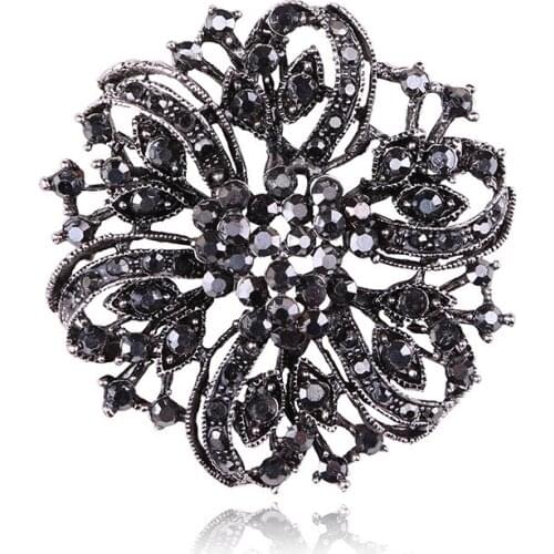Cross-border supply euramerican popularity brooch luxury alloy diamond brooch brooches accessories wholesale flowers