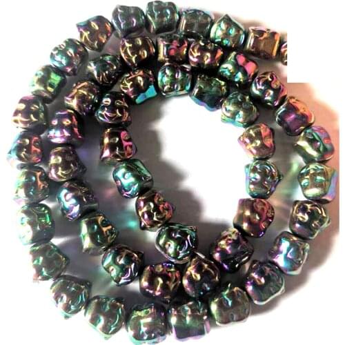 Natural Hematite colorfully buddha shape loos r Beads Loose Beads For Jewelry Making DIY Bracelet 8x8mm