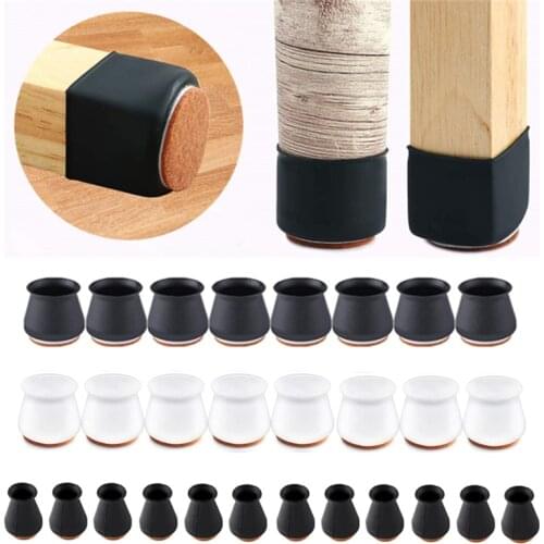 Chair Legs Protectors Table Foot Cover Silicone Chair Caps with Felt EVA Pads for Protecting Floors from Scratches and Noise #30