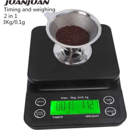 Coffee Scales Digital Scale Jewelry Weight LCD Display With Timer Electronic Kitchen Drug Weight Tool Drip Scale 30% OFF