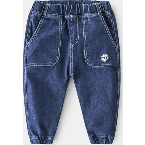 Kids Trousers 2021 Spring New Baby Boys Casual Jeans Korean Solid Loose Denim Pants for Boys Baby High Quality Jeans Trousers