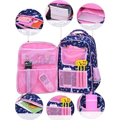 2021 suitable for grades 1-6 Flower cartoon printing school bags for girls children orthopedics school backpack mochila infantil