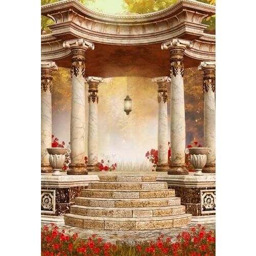 Fairy stone palace newborn photography backgrounds wall paper fabric wedding photo backdrops for photo studio accessories lv-354