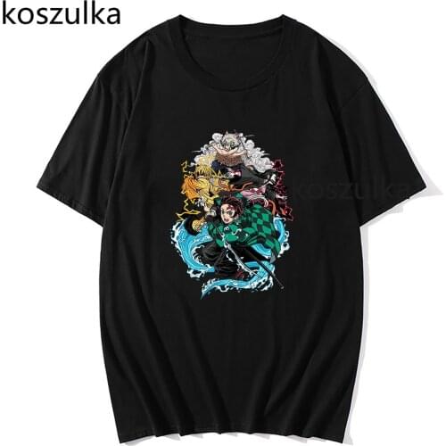 Kimetsu No Yaiba T Shirt Men Kawaii Graphic Casual Cotton Tshirts Male Zenitsu Agatsuma Tshirt Unisex Demon Slayer T-Shirt Tops