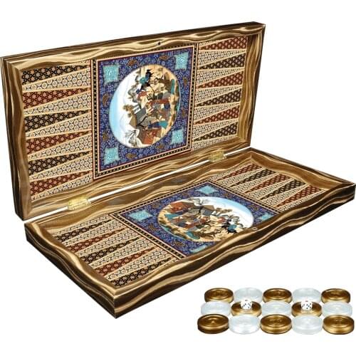 Premium Hatem Backgammon Chess Set Checkers Draughts Quality Luxury Ottoman Best Wooden Authentic Gift Entertainment Board Game