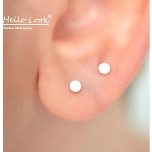 HelloLook 2021 Trend Minimalist Stud Earring for Women 316L Stainless Steel Simple Round Earring Girl Korean Fashion Jewelry