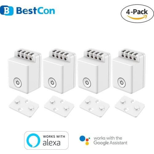 4-Pack Wifi Switch BroadLink Bestcon MCB1 DIY Wi-Fi Control Box Smart Home automation work with Google Home and Alexa
