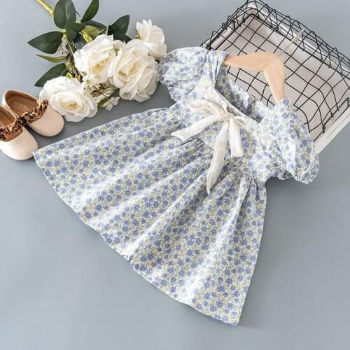 Baby Girls summer clothes floral short-sleeved dress for girls baby clothing 1 year baby birthday princess party dresses dress