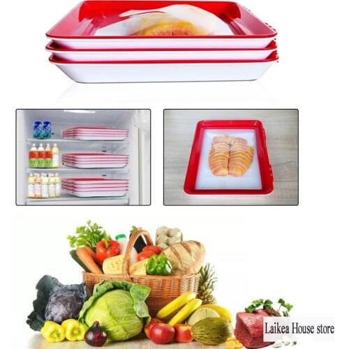 Food Fresh Keeping Tray 2PCS Food Preservation Storage Box Plastic Light Tray Kitchen Preservation Trays Convenient Refriger