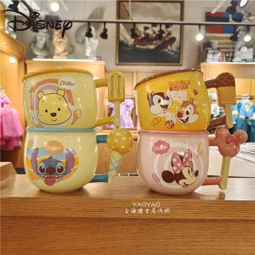 Disney Winnie the Pooh Donald Duck Minnie cute ceramic cup coffee cup cartoon drinking cup straight drink cup ceramic mug