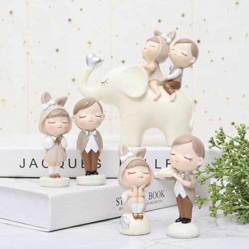 Cute Figures Boy and Girl Couple DIY Mini Fairy Doll Couple Gift Figurines Miniature Lovers Concerto Decoration new