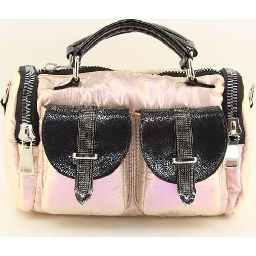 HNB 2021 Fashion Handwork Multi Pockets and Compartments Cylinder Cloth Women 'S Shoulder Bag 2001 YB5691