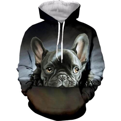 French bulldog funny new fashion long sleeve 3D printed hoodie/sweatshirt/male/female direct mail