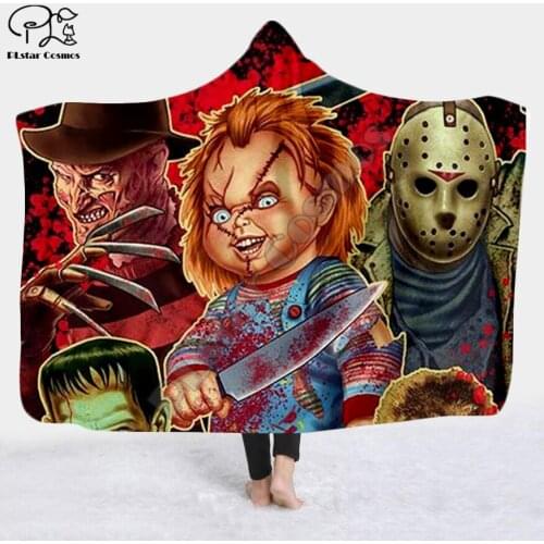 Halloween horror movie Scream Team Blanket Hooded Blanket 3D full print Wearable Blanket Adults men women Blanket style-7