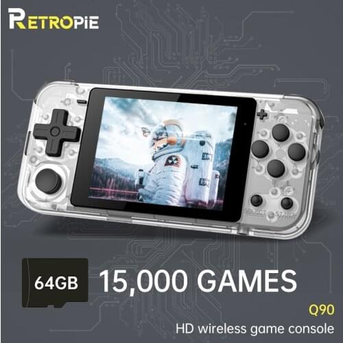 POWKIDDY Q90 Retro Handheld Game Console Open Source System 3.0 inch IPS Screen 16GB Pre-Installed 3000 Games Childrens Gifts
