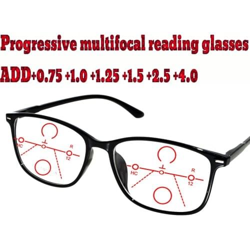 Progressive Multifocal Anti Blu Light Reading Glasses Black Frame Men Women High Quality +1.0 +1.5 +1.75 +2.0 +2.5 +3 +3.5 +4