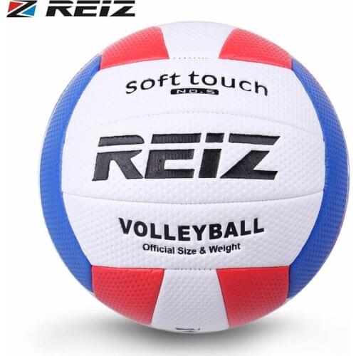 REIZ Soft Touch Volleyball Ball Training Competition Ball PU Leather Standard Size 5 Outdoor Indoor Volleyball Ball For Students