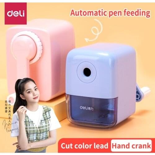 Deli Rotary Pencil Sharpener for Child Stucent Hand Crank Tочилка для Kарандашей Machine Pencil Cutter for School Stationery