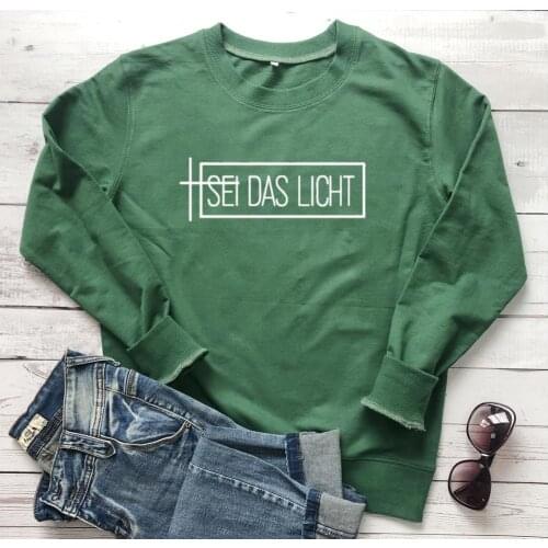 SEI DAS LIGHT sweatshirt women fashion cotton casual funny young hipster religion Christian church quote pullovers tumblr tops
