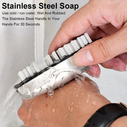 Hand and Nail Brush,Stainless steel soap,Cleaning Scrubbing Brushes & Help Eliminating Smells Absorb Odor clever