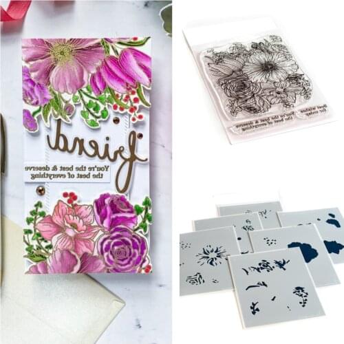 BEST OF EVERYTHING FLORAL Silicone Stamps Stencil for Scrapbooking Album Decoration Craft for DIY Greeting Card Making 2021