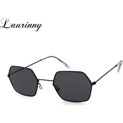 2021 Vintage Black Lens Female Sunglasses Women Tint Octagon Shades Spectacle Plain Eyewear Trendy Metal Decorative Sun Glasses