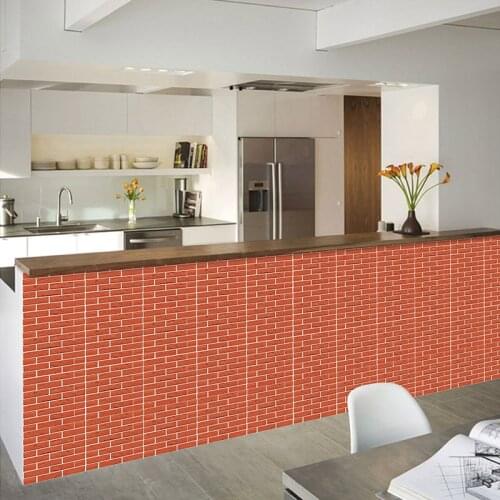 Modern Vintage 3D Stereo Effect Red Brick Wallpaper Vinyl PVC Rustic Realistic Faux Brick Wall Paper Waterproof Room Wall Decor