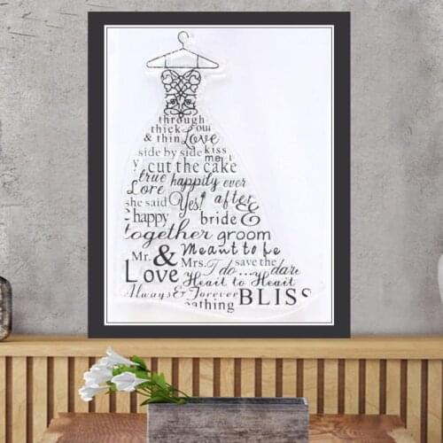 Wedding Dress DIY Silicone Clear Stamp Cling Seal Scrapbook Embossing Album Decor Craft