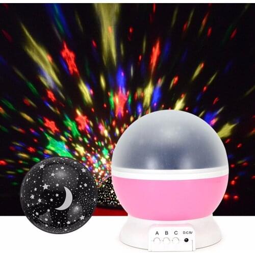 LED Sky Night Light Projector Moon Lamp Rotating Romantic LED Starry Table Lamp Battery USB Bedroom Christmas Party decoration