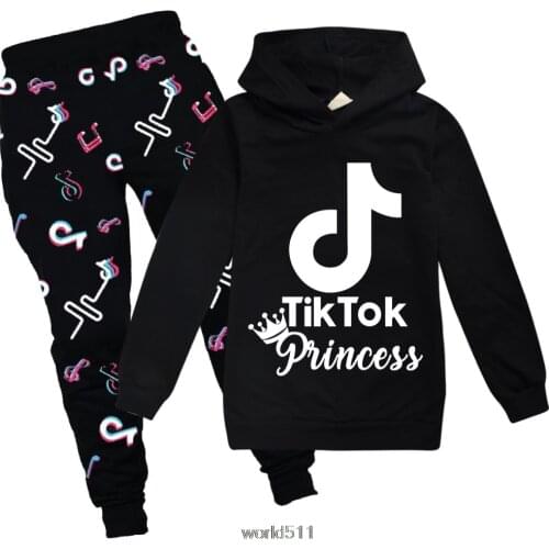 Tik Tok Casual Kids Clothes 2 Piece Set Clothing Boys Girls Hoodie+ Pants 2Pcs/Set Boys Tracksuit Childrens Baby Clothes 2-16