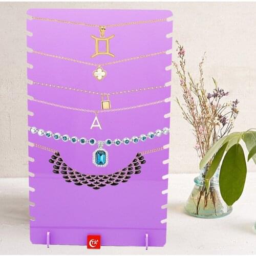 TX Purple Big Size Acrylic Free standing Necklace Bracelet Easel Display Stand Holder Multiple Necklace Bust For Jewelry Show