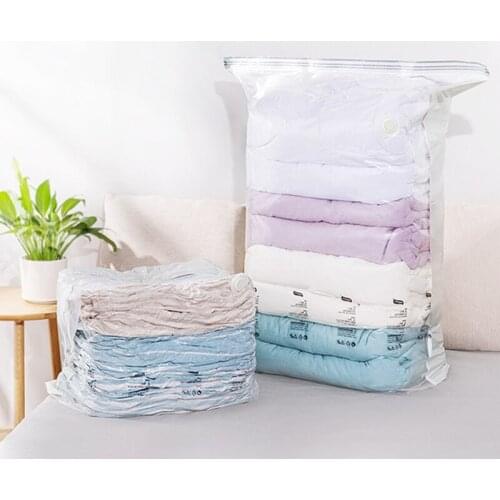 High Capacity Vacuum Bag Clothes Quilt Transparent Valve Storage Reusable Compressed Organizer Space Saving Household Supplies