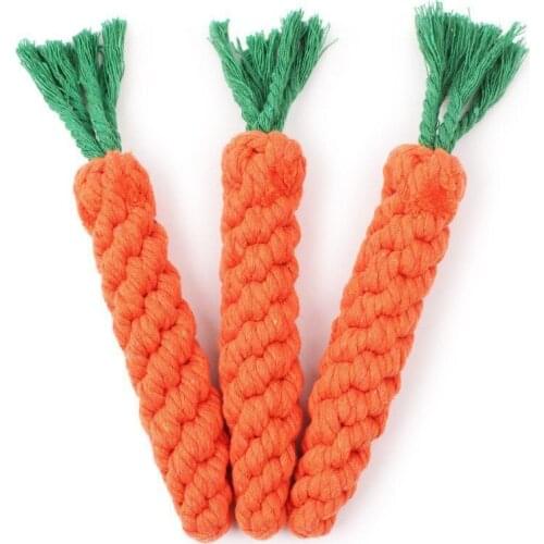 High Quality Pet Dog Toy Carrot Shape Rope Puppy Chew Toys Teath Cleaning Outdoor Fun Training Pet Playing Toy