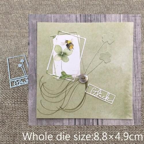 XLDesign Craft Metal Cutting Die cut dies German luck 2pcs clover frame scrapbook Album Paper Card Craft Embossing die cuts