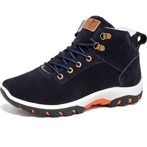 YIQITAZER 2018 Winter Short Plush Down Snow Boots Man Shoes,Warm Rubber Soles High Nature Wool Ankle Boots Men Shoes Men