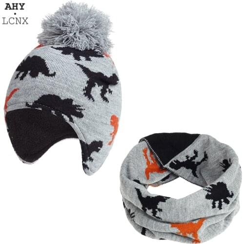 Winter Knitted Baby Hat Scarf Set Ear Hats For Newborn Beanie Warm Caps Kids Soft Hat Children Girls Boys Bonnet Infant Hat Sets