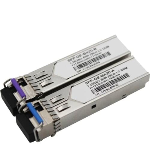 1.25Gb/s SFP transceiver single fiber single mode 20km 1310nm / 1550nm LC DDM High Quality Hest-selling