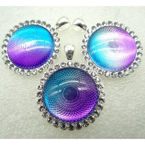 1PC Hot sell Natural Stone Quartz Crystal Opal lapis Unakite Round Shaped Pendant Diy Jewelry Making necklace for woman