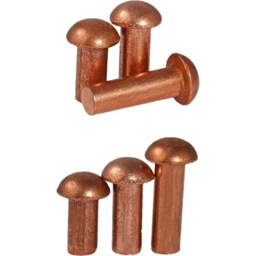 20PCS M2M2.5M3 Half round head Copper rivets percussion solid rivets copper rivets
