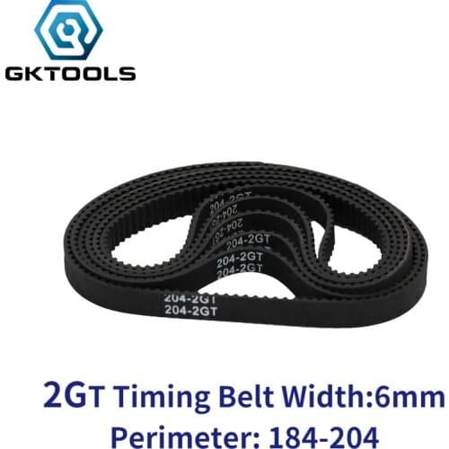 GKTOOLS C-5 3D Printer GT2 6mm 2GT Timing Closed Loop Rubber Belt Length 184 186 188 190 192 194 196 198 200 202 204mm