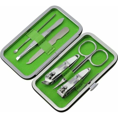 6 Pcs/Set Professional Nail Cuticle Clippers Pedicure Manicure Cleaner Nail Cutter Kit Ear Pick Case Tool Home Essential Gift