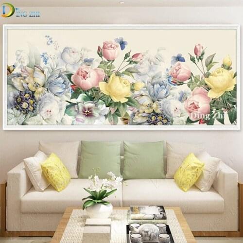 Large Size 5D DIY Full Drill Diamond Painting Flower Picture Handmade Cross Stitch Kit Diamond Embroidery Mosaic Decor Poster