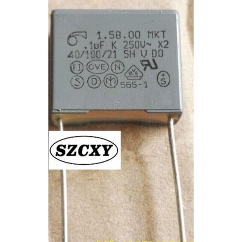 Safety correction X2 thin film capacitor R58 104 0.1uf 250vAC 100nf P=15mm