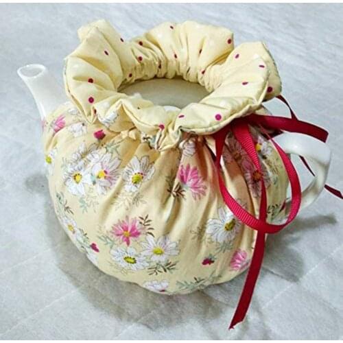 Tea Cozy Vintage Comfortable Fabric Vintage Flower Printed Tea Cosy for Tea Pot Dust Cover Kitchen Accessories Decorative