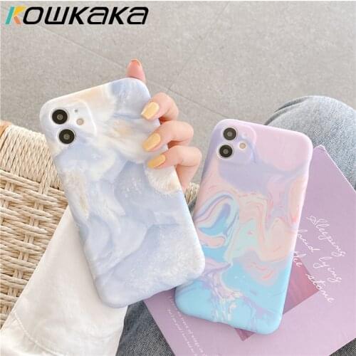 Oil Painting Marble Phone Case For iPhone 11 Pro Max12 Mini XR XS Max 7 8 Plus SE 2020 Luxury Gradient Floral Fundas Back Cover