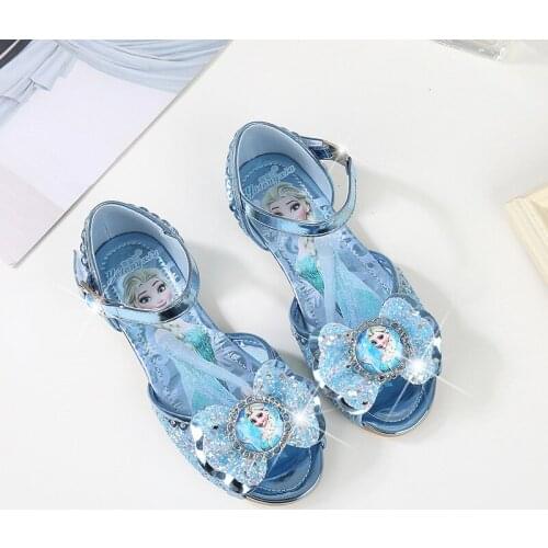 Childrens princess shoes 2018 summer new girls sandals little girl fish mouth shoes Frozen childrens shoes EU size 22-36